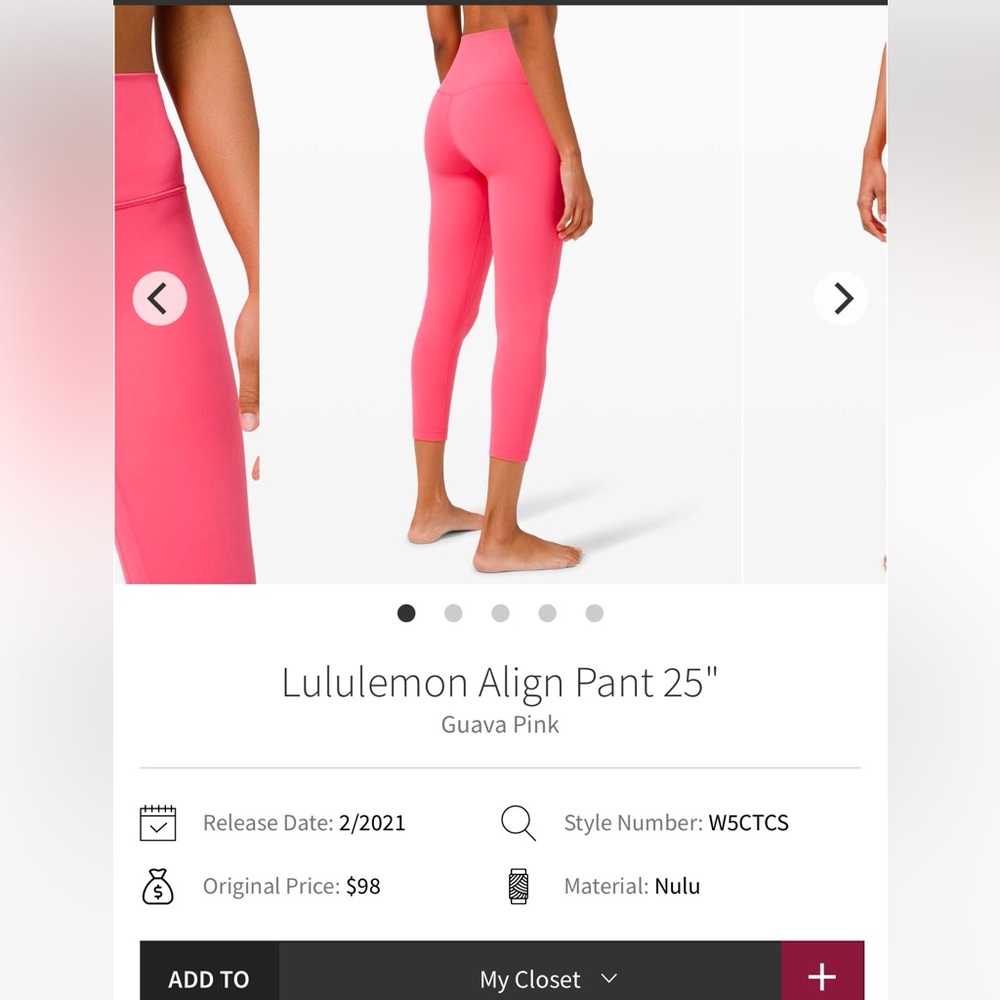 Lululemon Athletica Pink Leggings